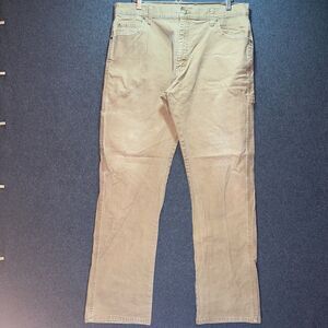 Dickies Carpenter Pants Tan Brown Sz 36x34 Canvas Workwear Jeans Y2K